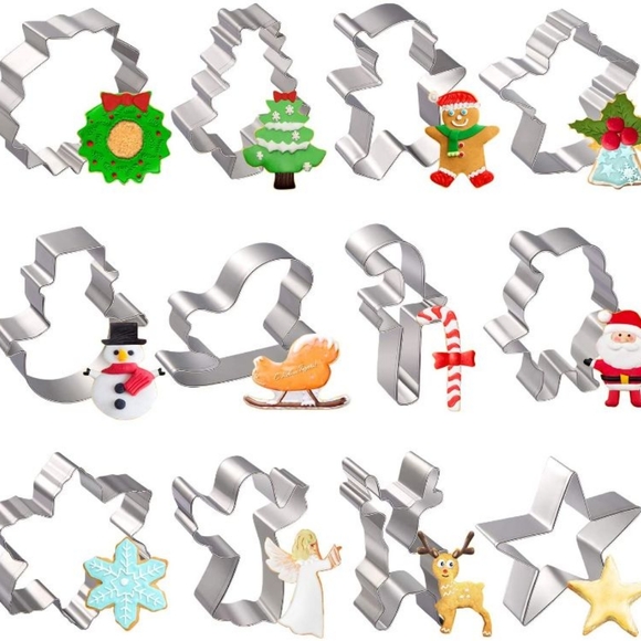 12pcs Christmas Cookie Cutters Set, New - Picture 2 of 8